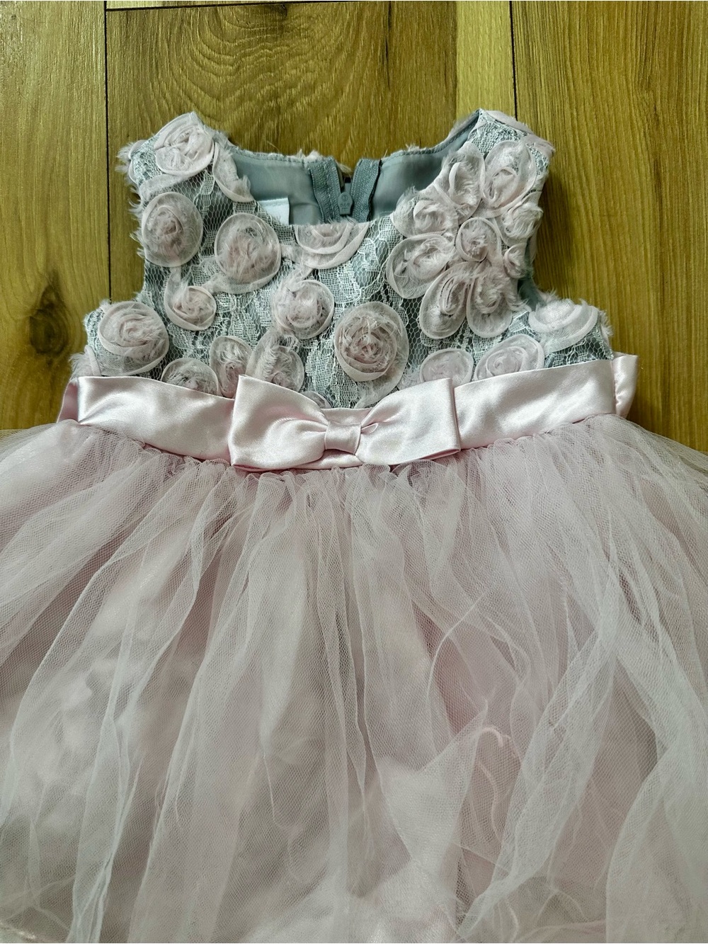 Bonnie Baby Blush Pink Rosette Tulle Dress